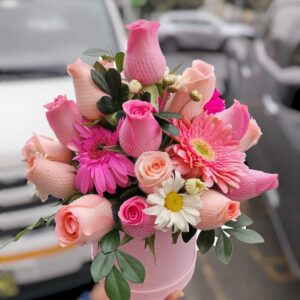 Box de rosas rosadas