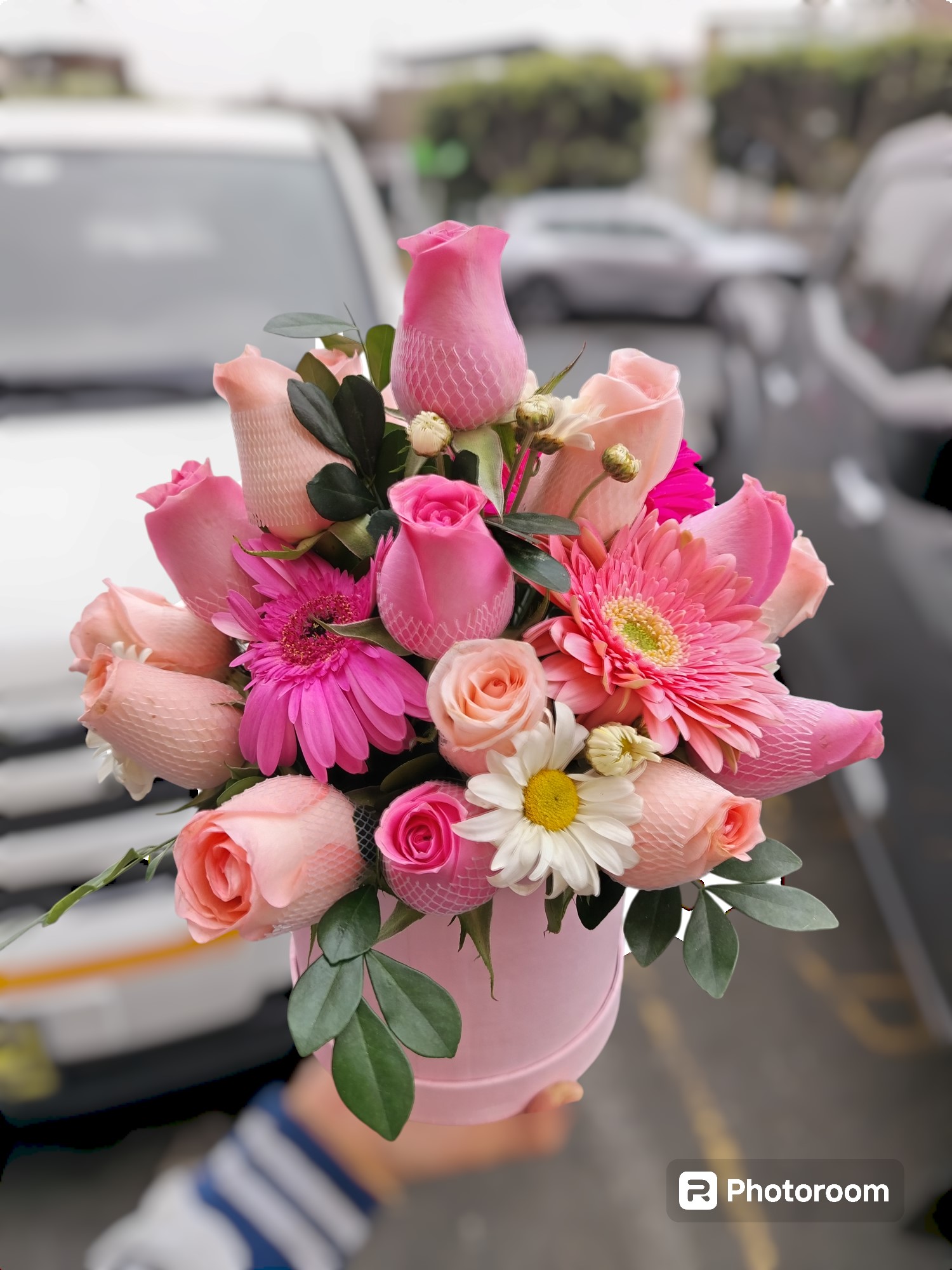Box de rosas rosadas